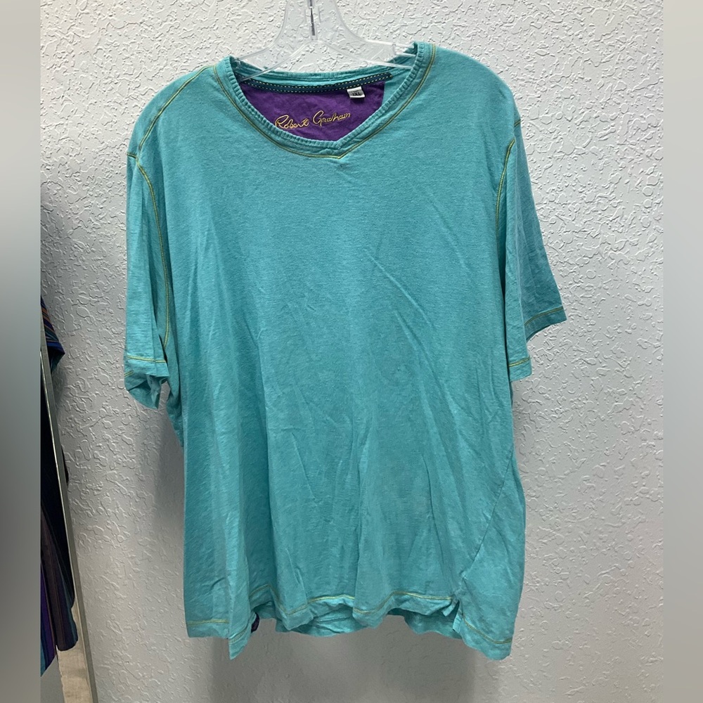 Robert Graham Turquoise Blue T-Shirt, 2XL